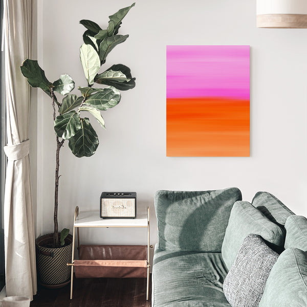 Gradient Painting No.10 - Printable Wall Art - Hot Pink Fuchsia Tangerine Orange - Colorful Abstract Minimalist Modern - Digital Download