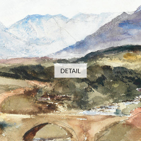 Peter De Wint Painting - A Stream in the Welsh Mountains Near Snowdon Range - Watercolor Landscape - Samsung Frame TV Art 4K - Digital Download