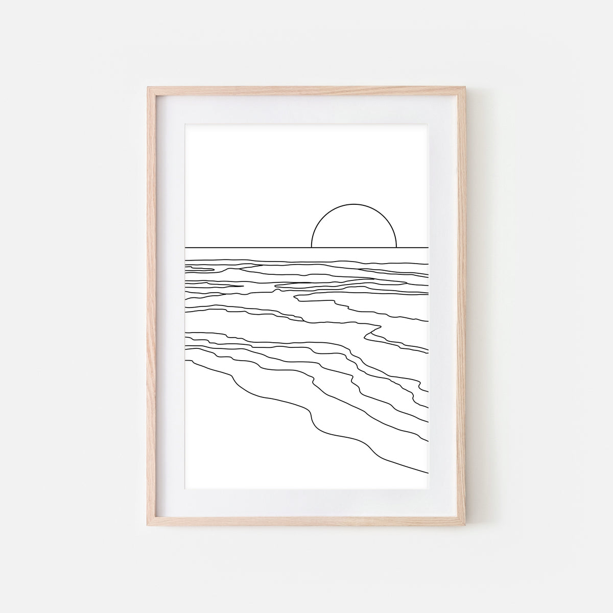 sunset line drawing