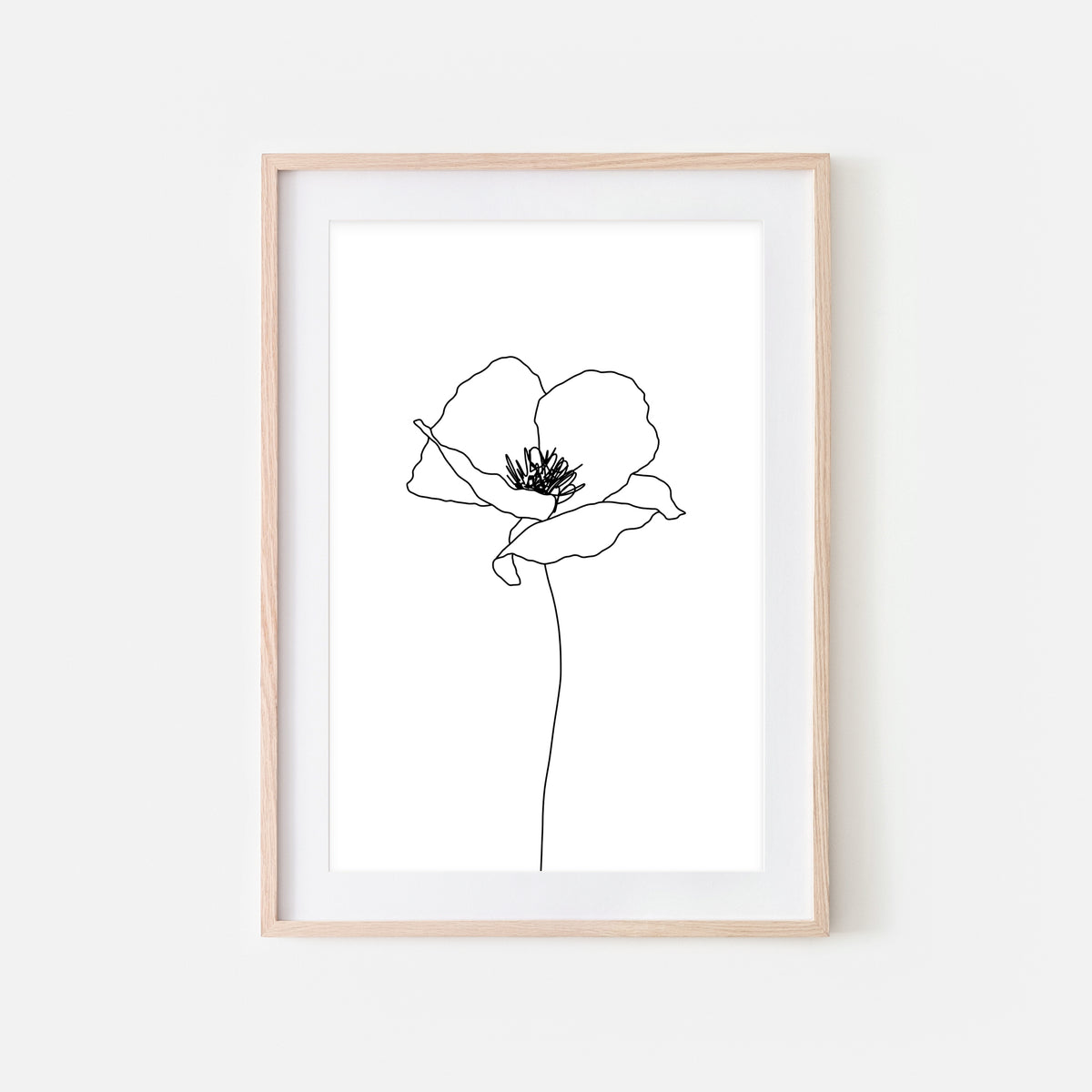 Minimal Art Tote Bag One Line Drawing Abstract Flowers 