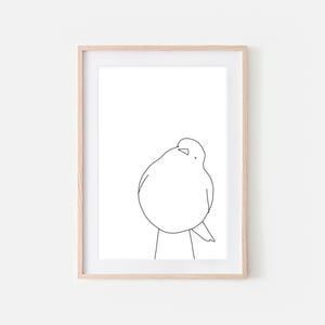 Bird No. 9 Wall Art - Black and White Line Drawing - Print, Poster or Printable Download