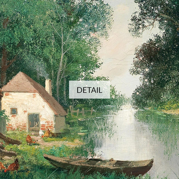 Adolf Kaufmann Painting - A River Landscape in Spring - Samsung Frame TV Art - Digital Download