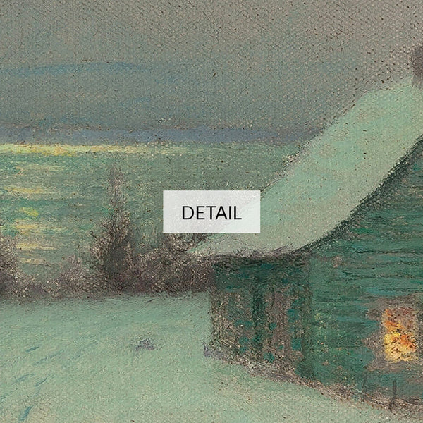 Christmas Eve - Birge Harrison Painting - Samsung Frame TV Art 4K - Winter Country Village Landscape - Digital Download