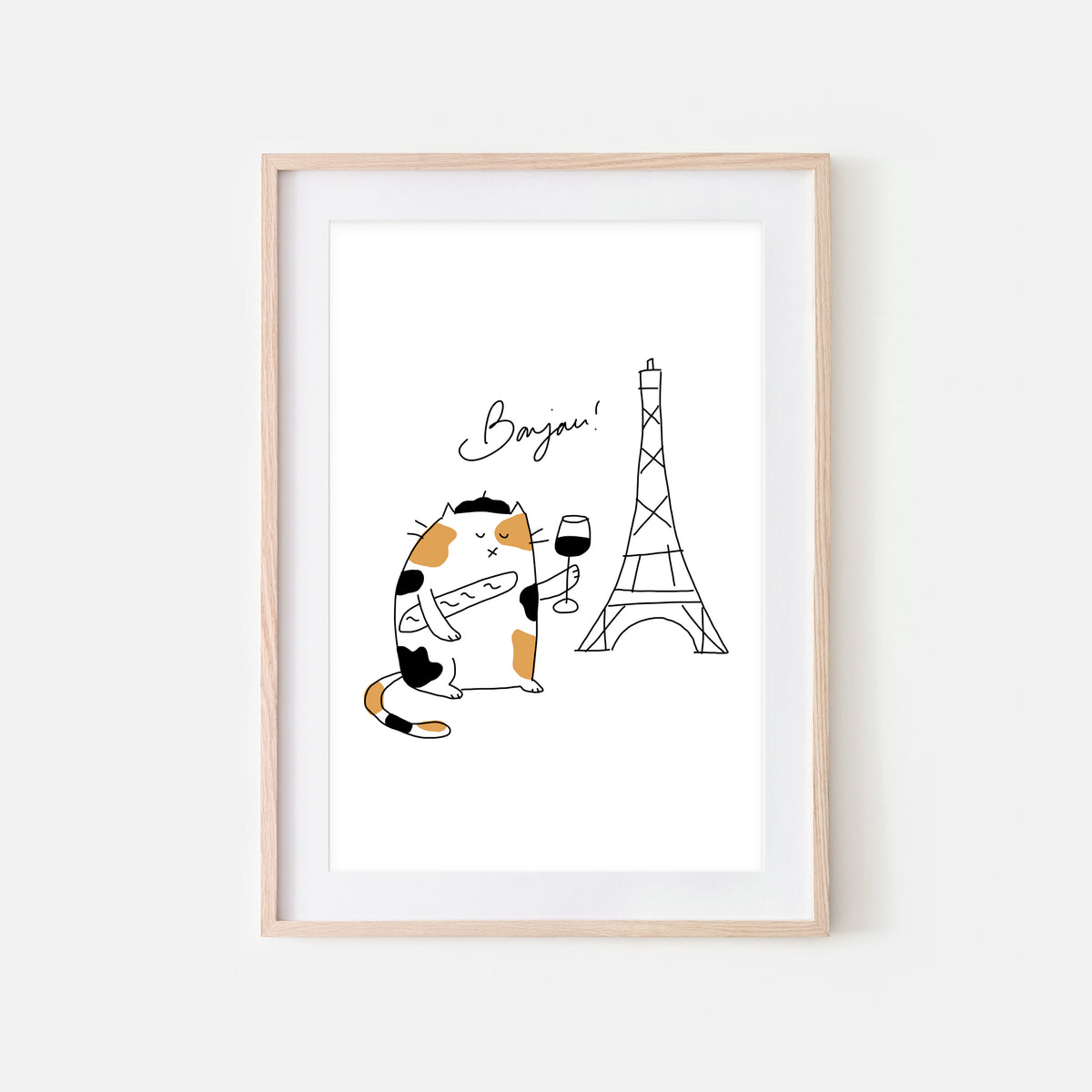 bonjour-french-calico-cat-in-paris-printable-wall-art-happy-cat-prints for Free Printable Paris Wall Art Bonjour! French Calico Cat in Paris - Printable Wall Art – Happy Cat Prints for Free Printable Paris Wall Art
