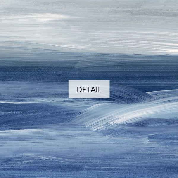 Ocean Waves Abstract Landscape Painting - Samsung Frame TV Art - Digital Download - Indigo Blue & Gray - Coastal Decor