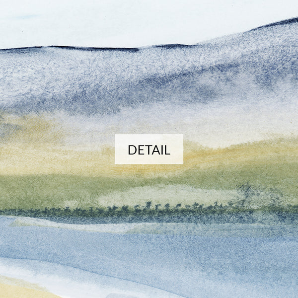 Solitude - Mountain Lake Abstract Landscape Painting - Samsung Frame TV Art - Digital Download - Indigo Navy Blue Sage Green - Nature Decor
