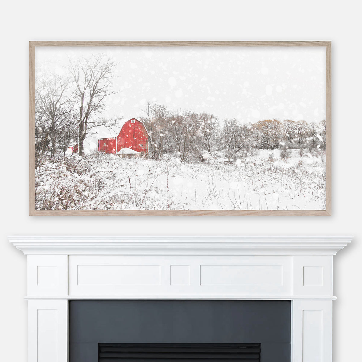 Red Barn Painting - Winter Painting, Original Painting, Winter Red Barn, Snow Landscape, Snowy Painting, Snowy Art, Farmhouse store Art, Farm Art