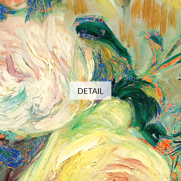 Pierre-Auguste Renoir Impressionist Painting - Vase of Roses and Dahlias - Samsung Frame TV Art 4K - Floral Still Life - Digital Download