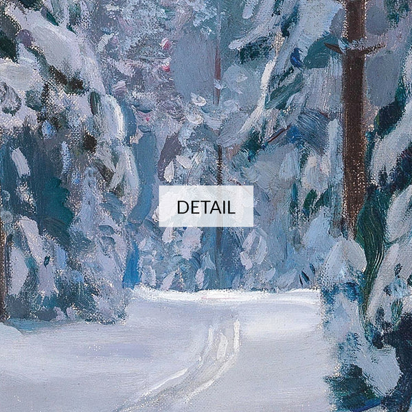 Stanislav Yulianovich Zhukovsky Winter Landscape Painting - A Snowy Path in the Forest - Samsung Frame TV Art 4K - Digital Download
