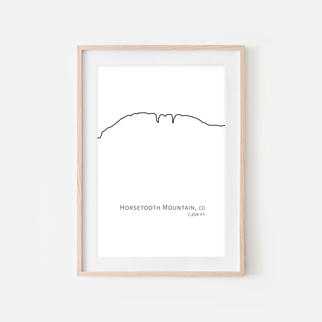 Horsetooth Rocky Mountains Colorado Wall Art Decor - Black and White Minimalist Line Drawing - Digital Downloadable Print