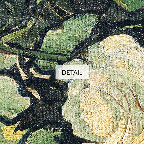 Vincent Van Gogh Painting - Roses - Samsung Frame TV Art 4K - Botanical Floral - Olive Green & Yellow - Digital Download
