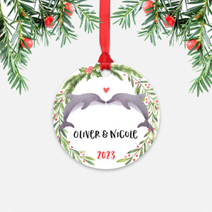 Dolphin Couple Personalized Christmas Ornament
