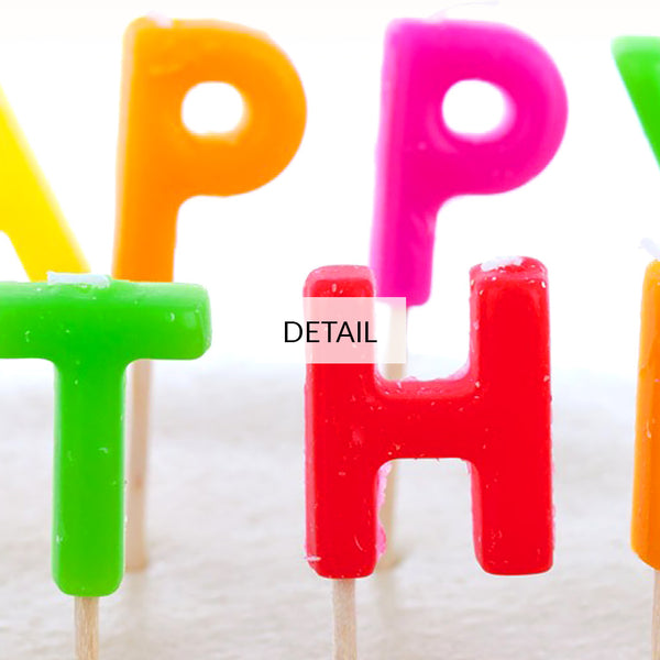 Happy Birthday Samsung Frame TV Art 4K - Colorful Letter Candles on Cake - Digital Download