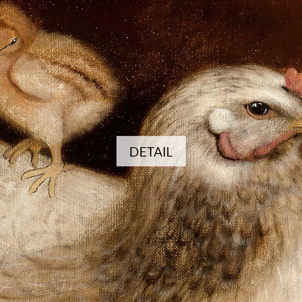 Ben Austrian Painting - Mother Hen and Chicks - Farmhouse Samsung Frame TV Art 4K - Digital Download