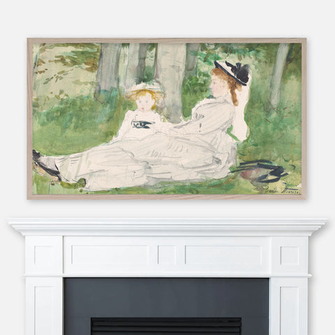 Berthe Morisot Painting - At the Edge of the Forest (Edma and Jeanne) - Samsung Frame TV Art 4K - Digital Download