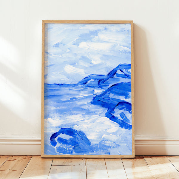 Blue Collection - At the Sea No. 1 - Abstract Coastal Landscape Painting - Printable Wall Art - Digital Download