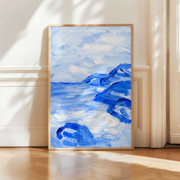 Blue Collection - At the Sea No. 1 - Abstract Coastal Landscape Painting - Printable Wall Art - Digital Download