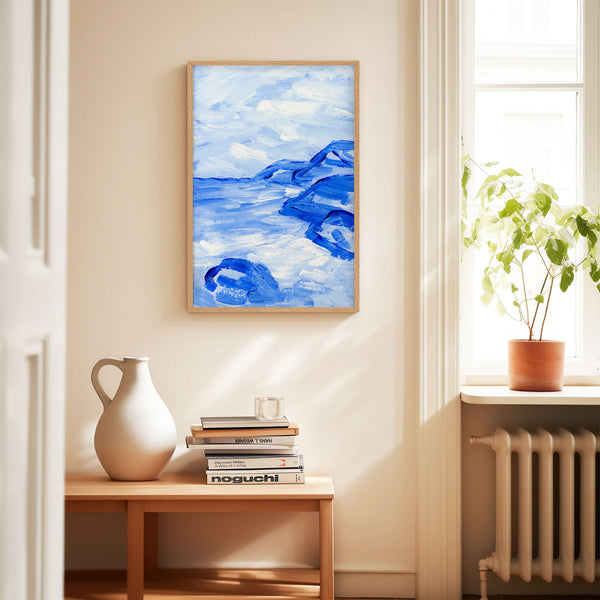 Blue Collection - At the Sea No. 1 - Abstract Coastal Landscape Painting - Printable Wall Art - Digital Download