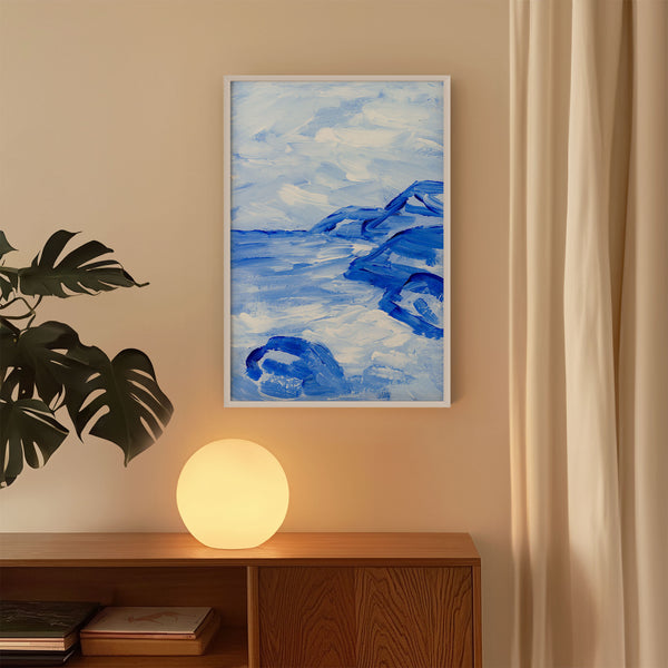 Blue Collection - At the Sea No. 1 - Abstract Coastal Landscape Painting - Printable Wall Art - Digital Download