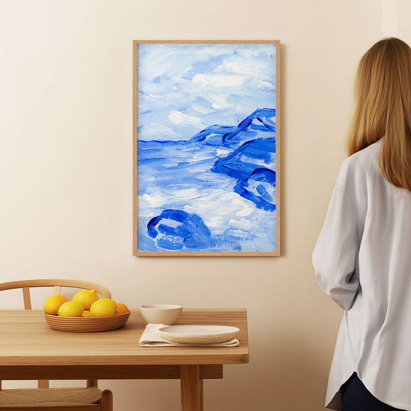 Blue Collection - At the Sea No. 1 - Abstract Coastal Landscape Painting - Printable Wall Art - Digital Download