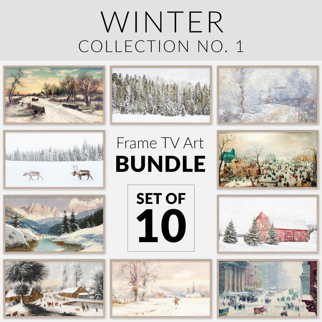 BUNDLE - Winter Collection No.1 - Set of 10 Images - Samsung Frame TV Art 4K - Digital Download