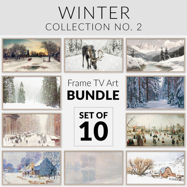 BUNDLE - Winter Collection No.2 - Set of 10 Images - Samsung Frame TV Art 4K - Digital Download