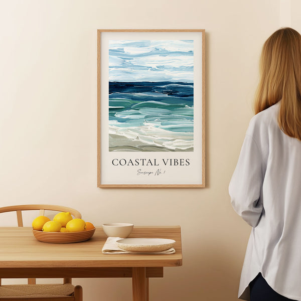 Coastal Vibes - Seascape No. 1 - Abstract Beach Painting - Printable Wall Art - Digital Download