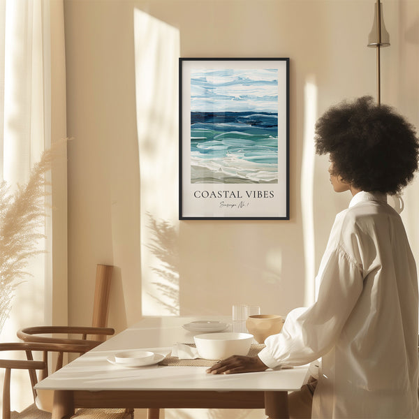 Coastal Vibes - Seascape No. 1 - Abstract Beach Painting - Printable Wall Art - Digital Download