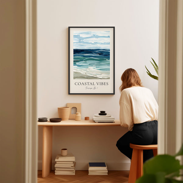 Coastal Vibes - Seascape No. 1 - Abstract Beach Painting - Printable Wall Art - Digital Download