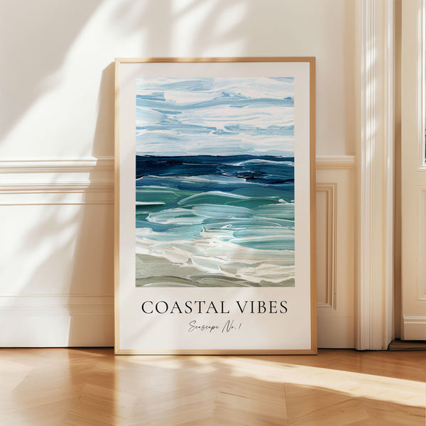 Coastal Vibes - Seascape No. 1 - Abstract Beach Painting - Printable Wall Art - Digital Download