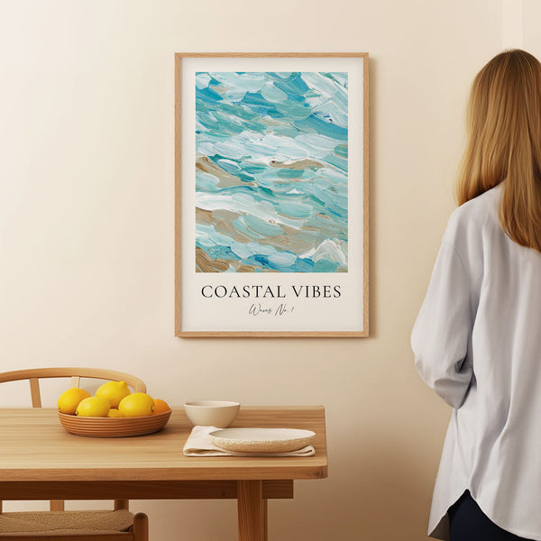 Coastal Vibes - Waves No. 1 - Abstract Painting - Fine Art Print Poster