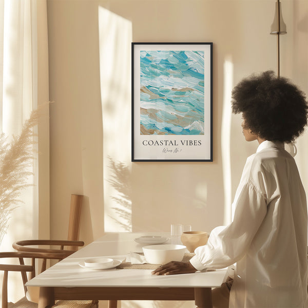 Coastal Vibes - Waves No. 1 - Abstract Painting - Fine Art Print Poster