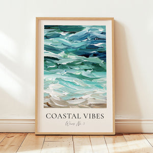 Coastal Vibes - Waves No. 3 - Abstract Sea Painting - Fine Art Print Poster