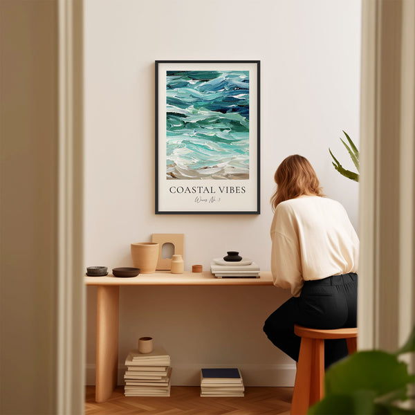 Coastal Vibes - Waves No. 3 - Abstract Sea Painting - Printable Wall Art - Digital Download