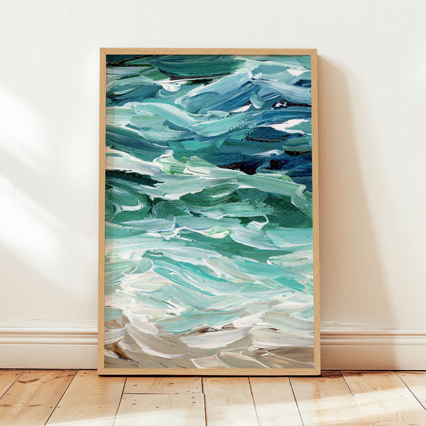 Waves No. 3 - Abstract Ocean Painting - Coastal Decor - Printable Wall Art - Digital Download