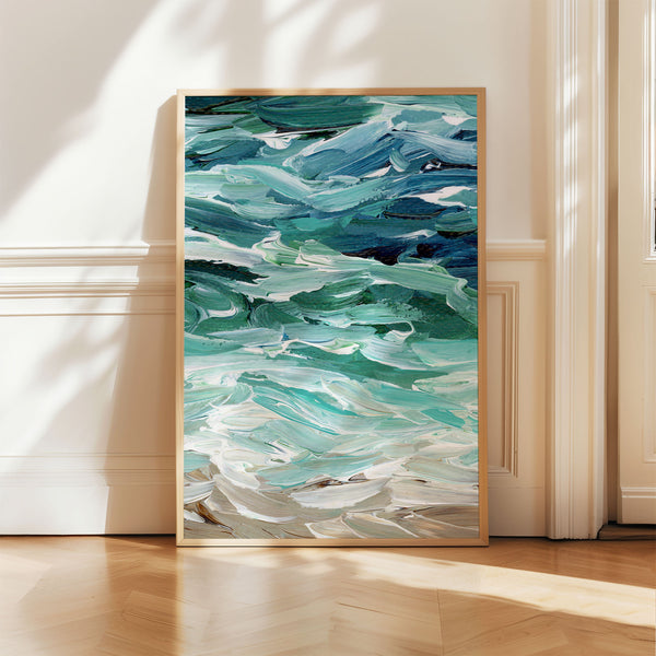 Waves No. 3 - Abstract Ocean Painting - Coastal Decor - Printable Wall Art - Digital Download