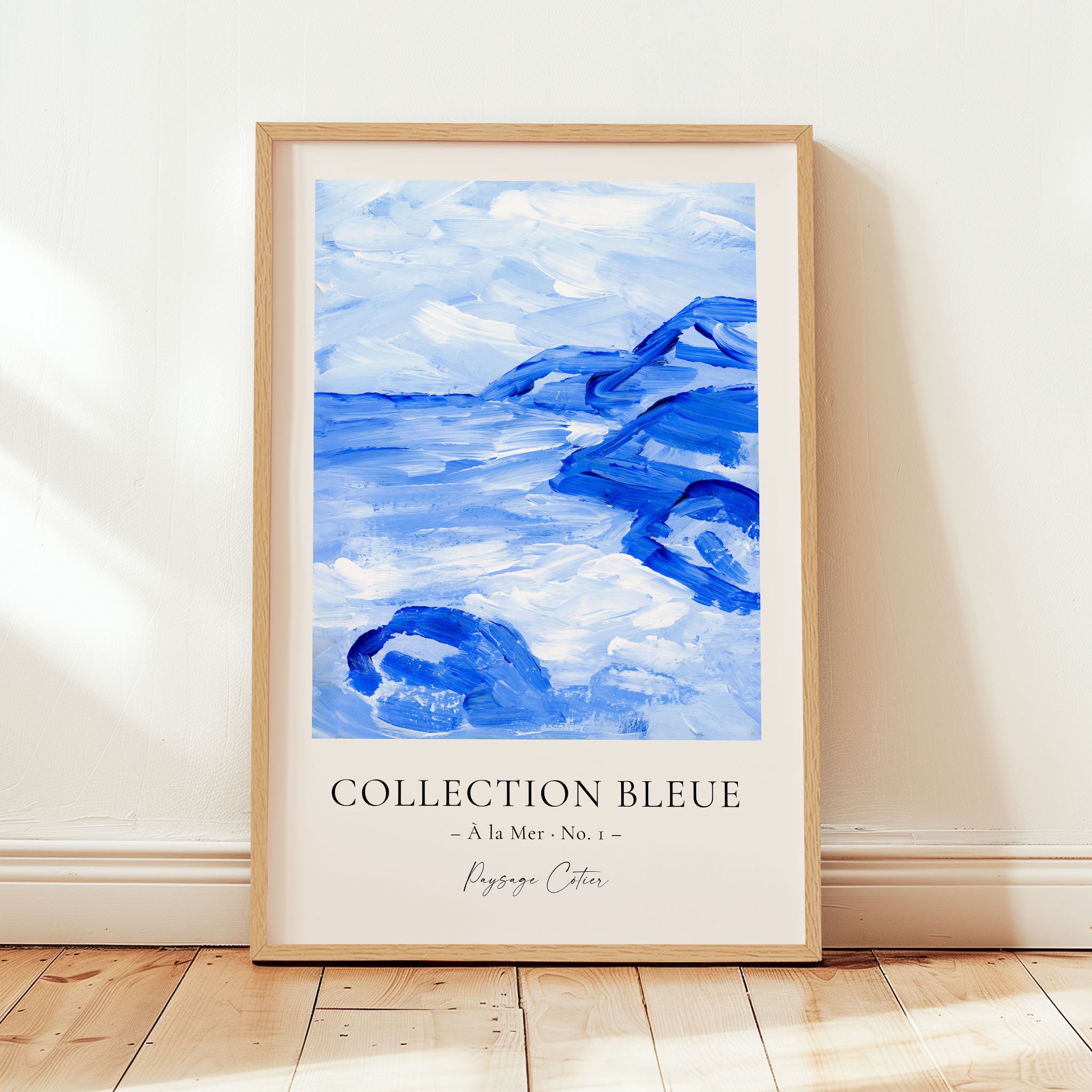 Collection Bleue - À la Mer No. 1 - Paysage Côtier - Blue Abstract Seascape Painting - Printable Wall Art - Digital Download