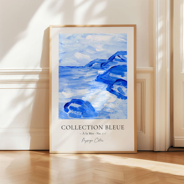 Collection Bleue - À la Mer No. 1 - Paysage Côtier - Blue Abstract Seascape Painting - Printable Wall Art - Digital Download