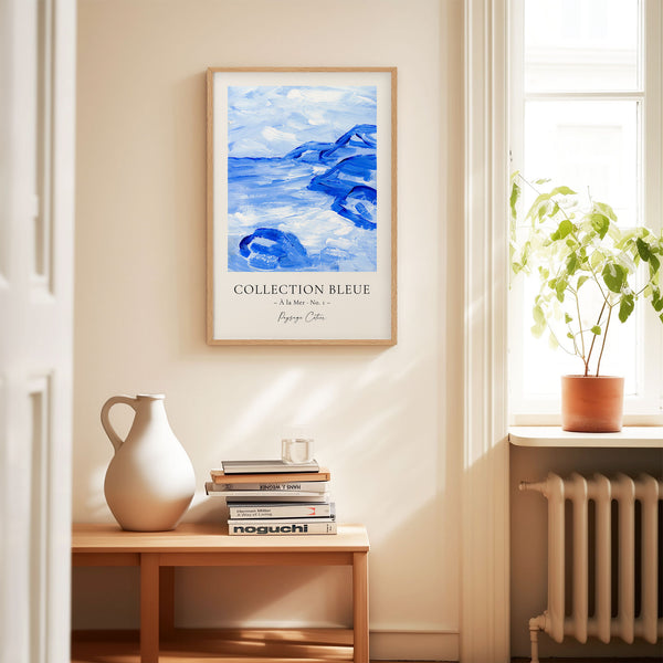 Collection Bleue - À la Mer No. 1 - Paysage Côtier - Blue Abstract Seascape Painting - Printable Wall Art - Digital Download