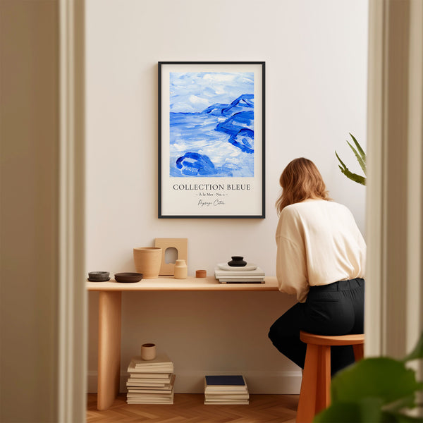 Collection Bleue - À la Mer No. 1 - Paysage Côtier - Blue Abstract Seascape Painting - Printable Wall Art - Digital Download