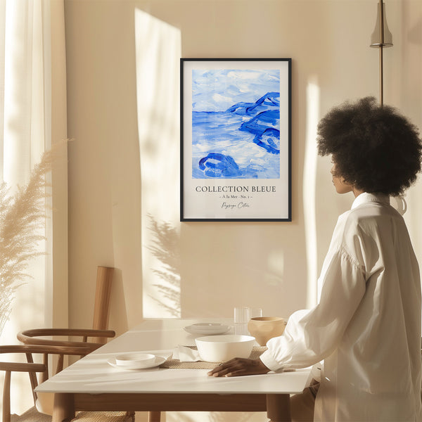 Collection Bleue - À la Mer No. 1 - Paysage Côtier - Blue Abstract Seascape Painting - Printable Wall Art - Digital Download