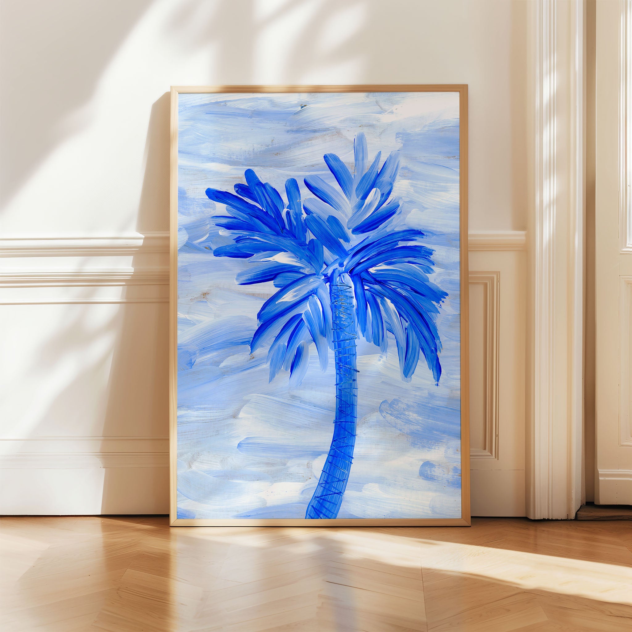 Blue Collection - At the Sea No. 2 - Palm Tree Painting