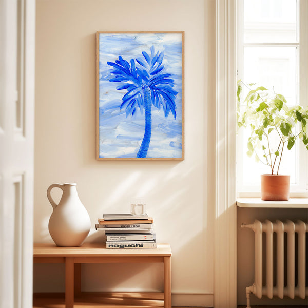 Blue Collection - At the Sea No. 2 - Palm Tree Painting - Printable Wall Art - Digital Download