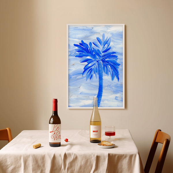 Blue Collection - At the Sea No. 2 - Palm Tree Painting - Printable Wall Art - Digital Download