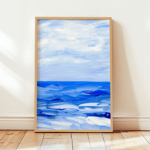 Blue Collection - At the Sea No. 3 - Abstract Ocean Landscape Painting - Printable Wall Art - Digital Download