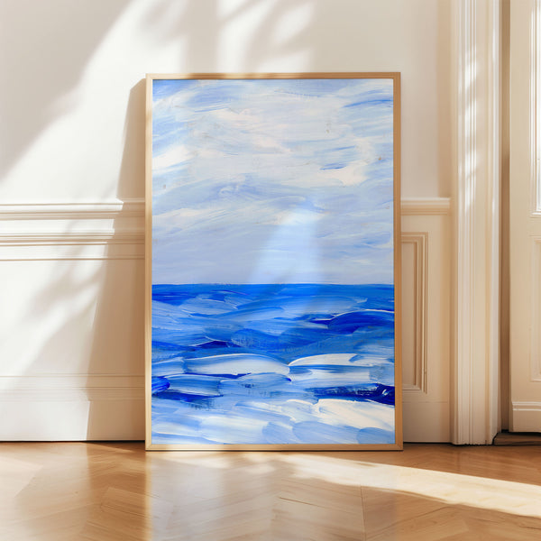 Blue Collection - At the Sea No. 3 - Abstract Ocean Landscape Painting - Printable Wall Art - Digital Download