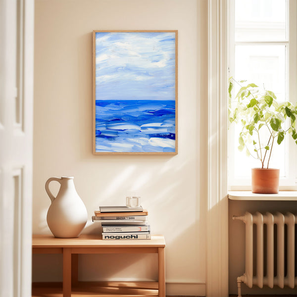 Blue Collection - At the Sea No. 3 - Abstract Ocean Landscape Painting - Printable Wall Art - Digital Download