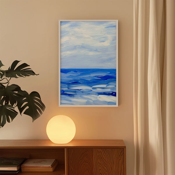 Blue Collection - At the Sea No. 3 - Abstract Ocean Landscape Painting - Printable Wall Art - Digital Download