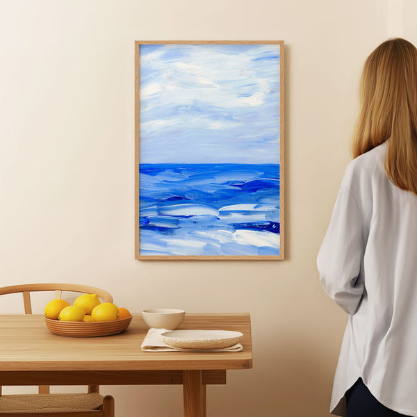 Blue Collection - At the Sea No. 3 - Abstract Ocean Landscape Painting - Printable Wall Art - Digital Download