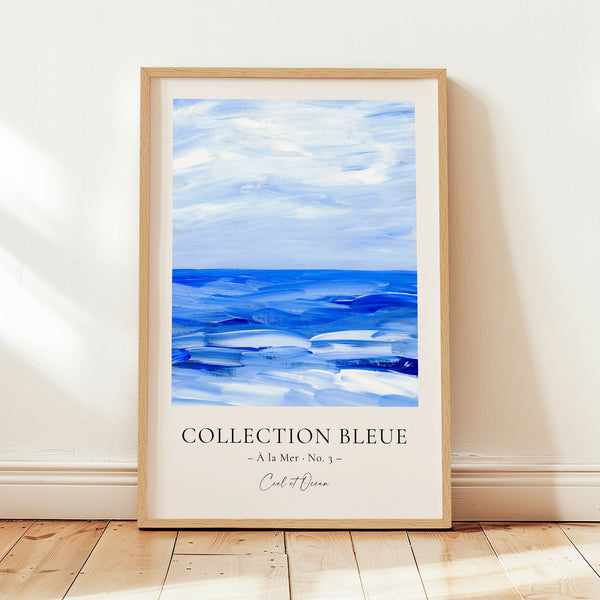 Collection Bleue - À la Mer No. 3 - Ciel et Océan - Abstract Seascape Painting - Printable Wall Art - Digital Download